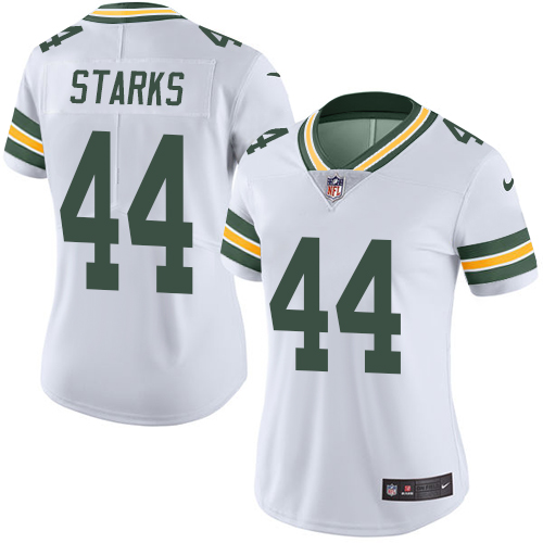 Women's Limited James Starks Nike Jersey White - #44 Rush NFL Green Bay Packers